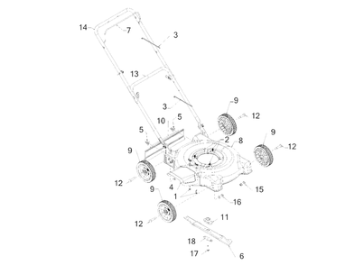 General Assembly Diagram and Parts List for 2022 Yard Machines Lawn Mower